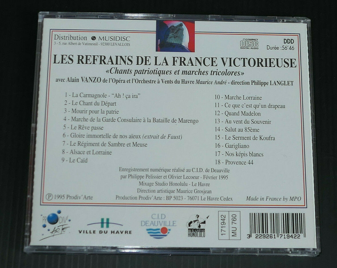 CD LES REFRAINS DE LA FRANCE VICTORIEUSE / 18 TITRES / 1995