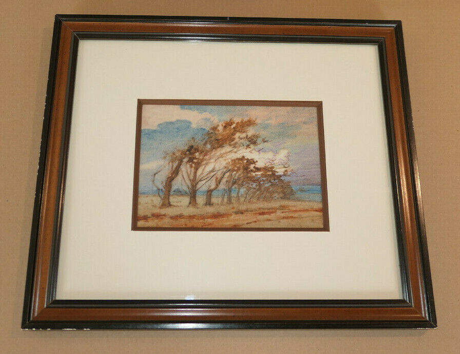 ANCIEN TABLEAU PEINTURE SIGNEE CHARLES PERRON (1893-1958) PAYSAGE 1938