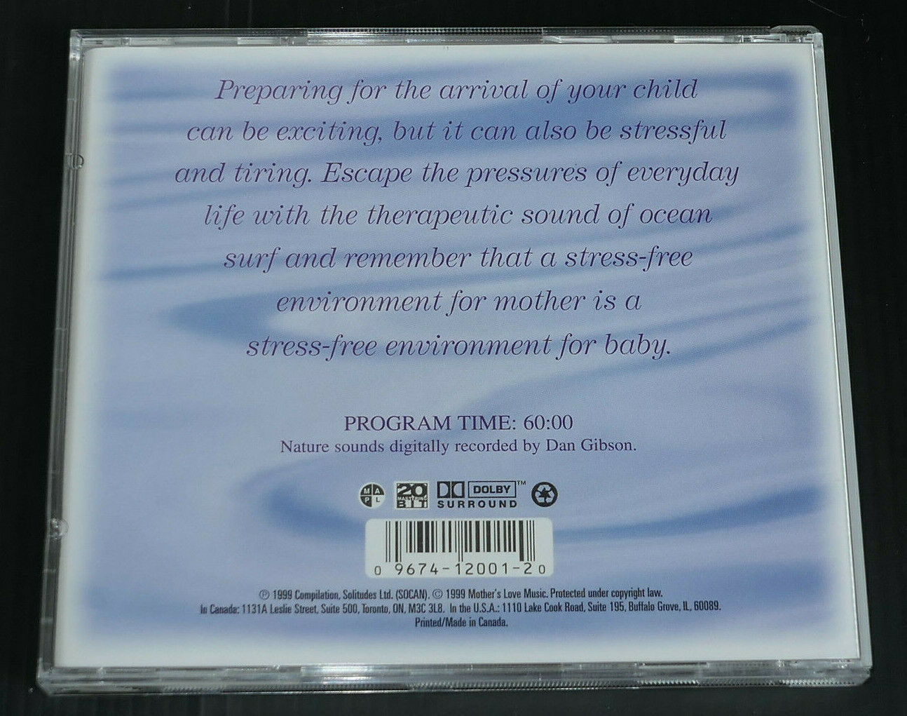CD SOOTHING SURF FOR EXPECTING MOTHERS / MOTHER'S LOVE MUSIC 1999