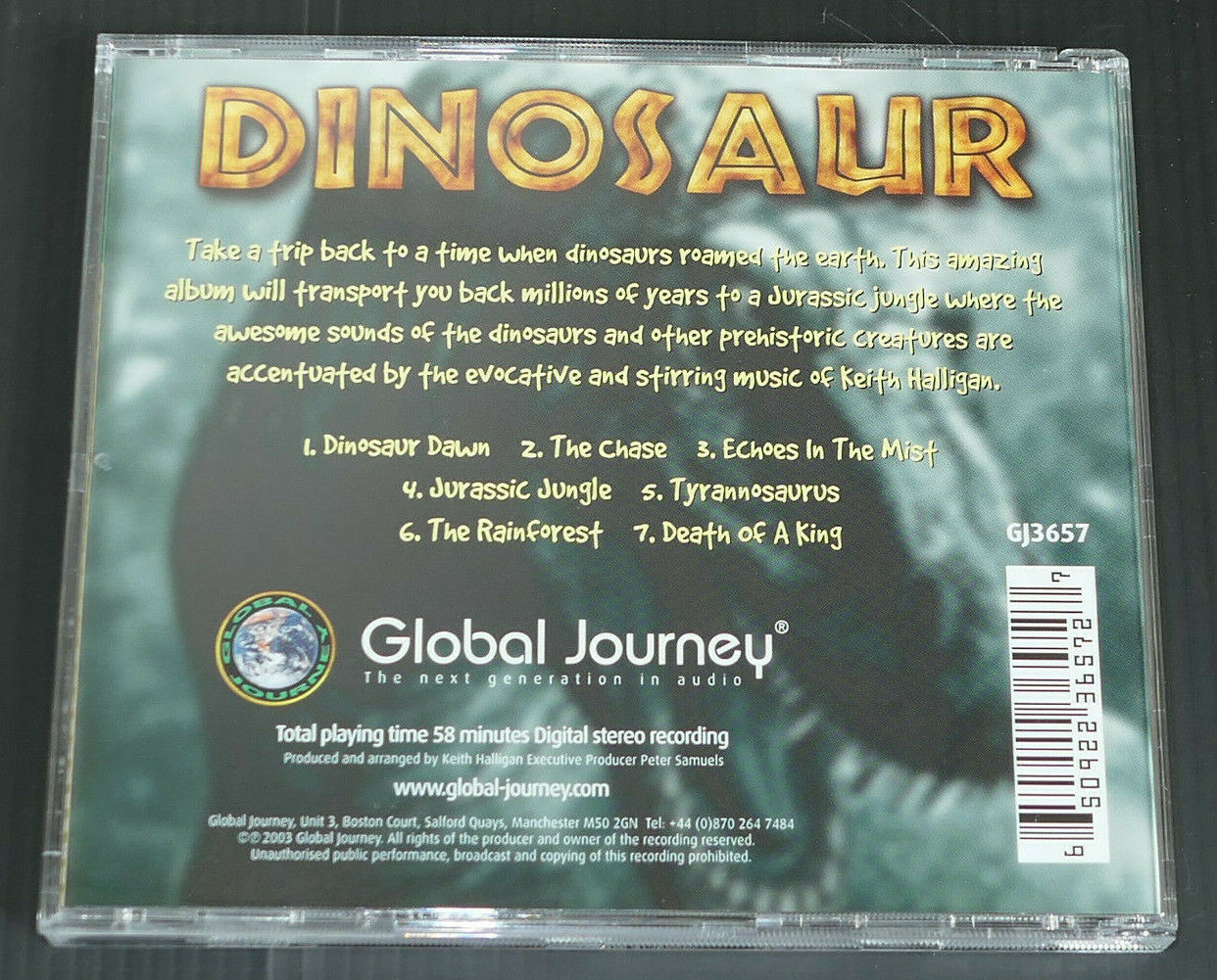 CD DINOSAUR / GLOBAL JOURNEY / 7 TITRES / KEITH HALLIGAN / 2003