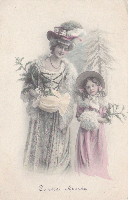 CARTE POSTALE ANCIENNE CPA BONNE ANNEE (1909)