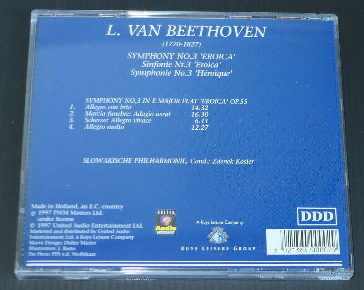 CD BEETHOVEN SYMPHONIE No3 / ZDENEK KOSLER / SLOWAKISCHE PHILARMONIE / 1997