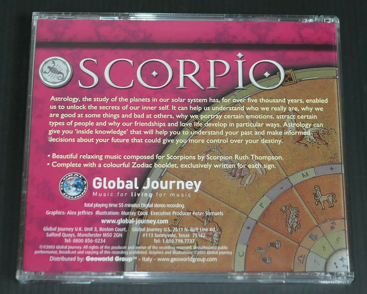 CD GLOBAL JOURNEY / SCORPIO / RELAXING MUSIC COMPOSED FOR SCORPIONS