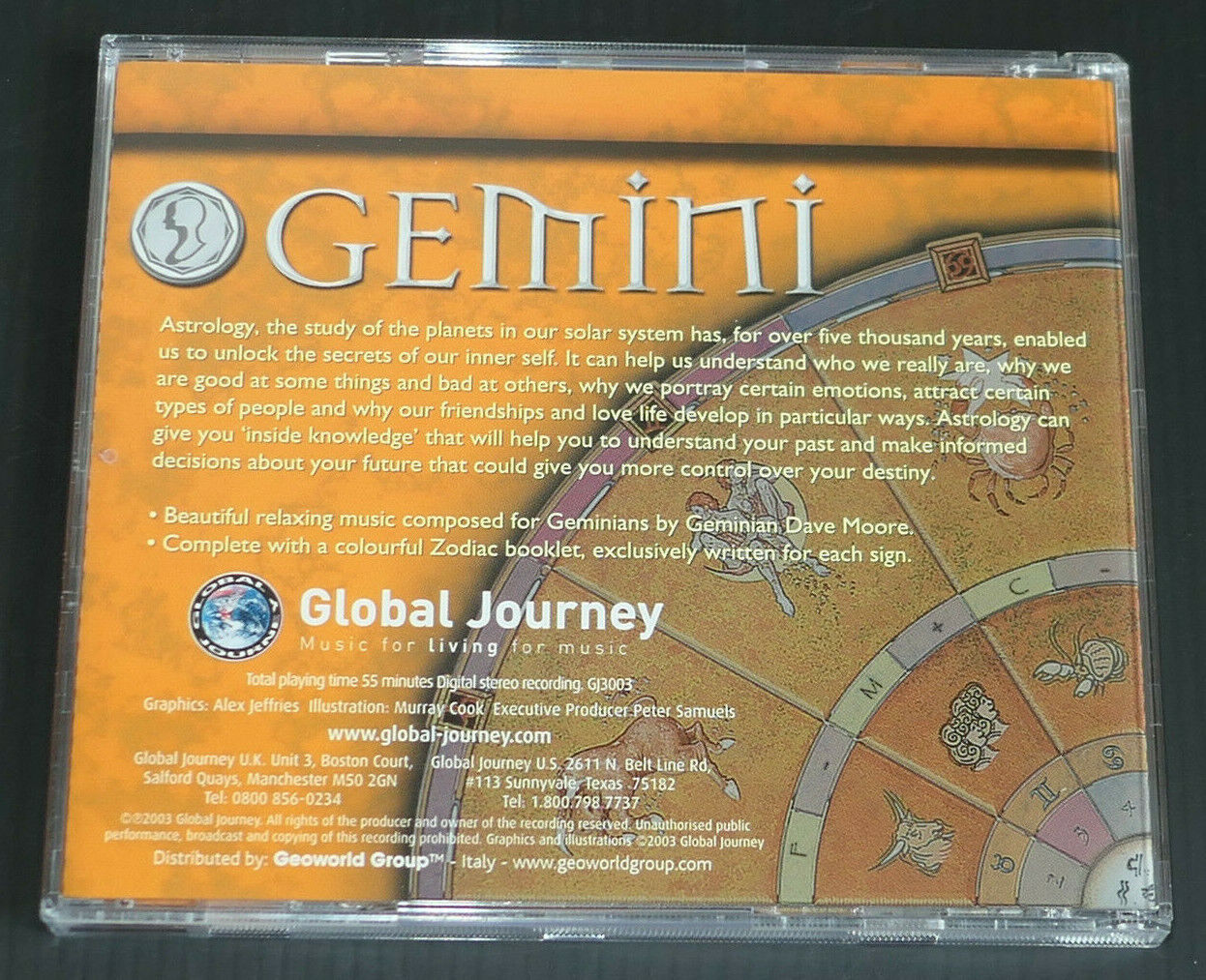 CD GLOBAL JOURNEY / GEMINI / RELAXING MUSIC COMPOSED FOR GEMINIANS