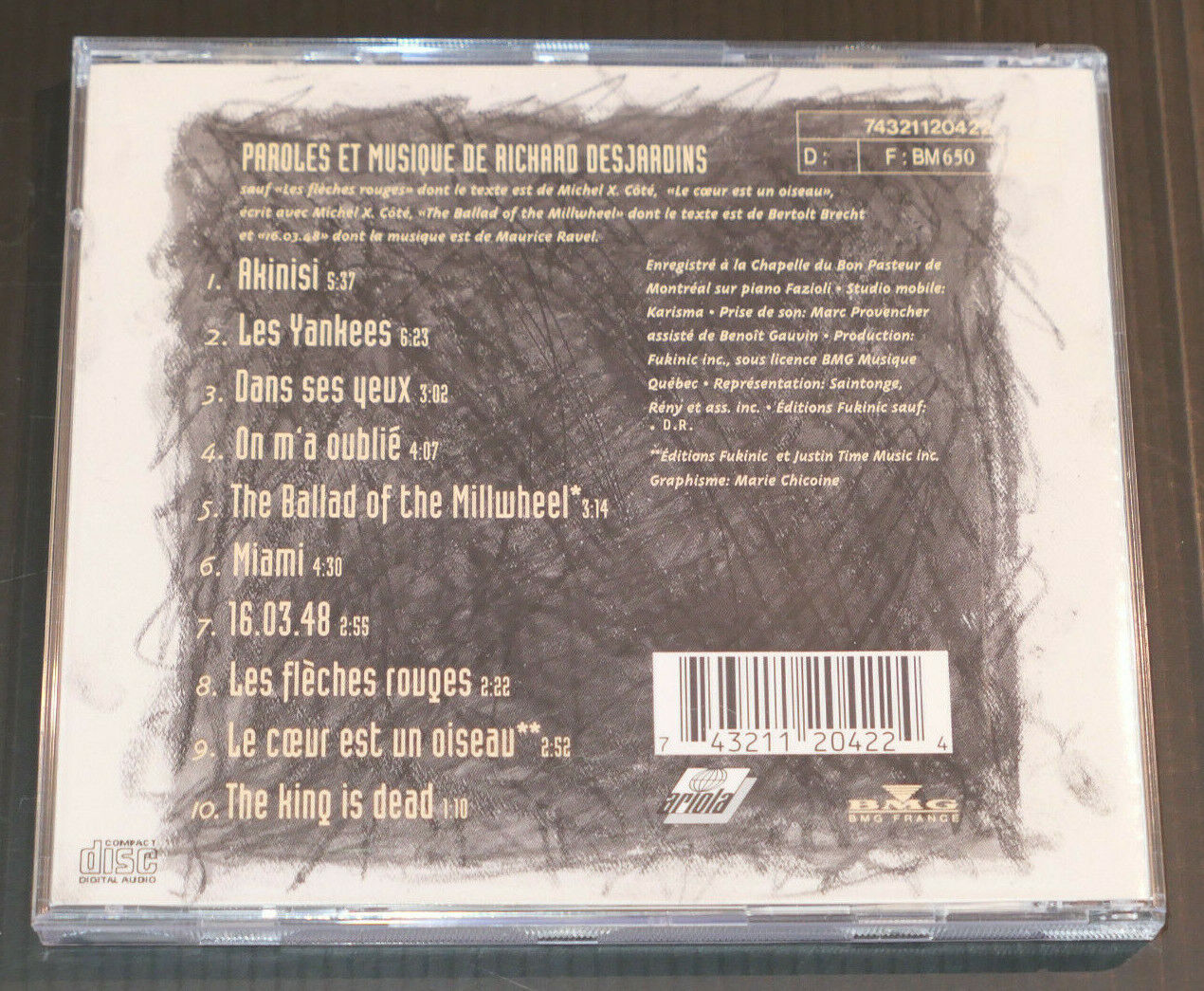 CD RICHARD DESJARDINS / LES DERNIERS HUMAINS