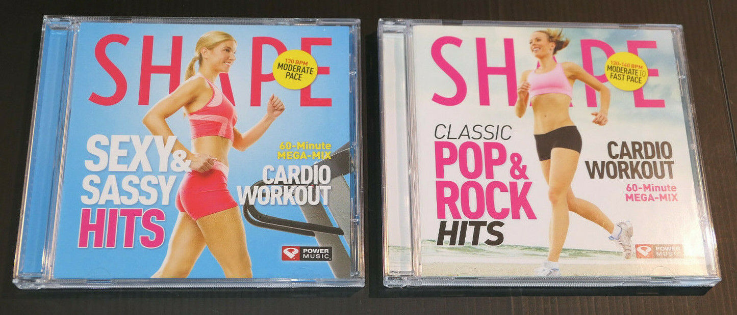 LOT 2 CD SPORT CARDIO WORKOUT 60 MINUTE MEGA-MIX / SHAPE