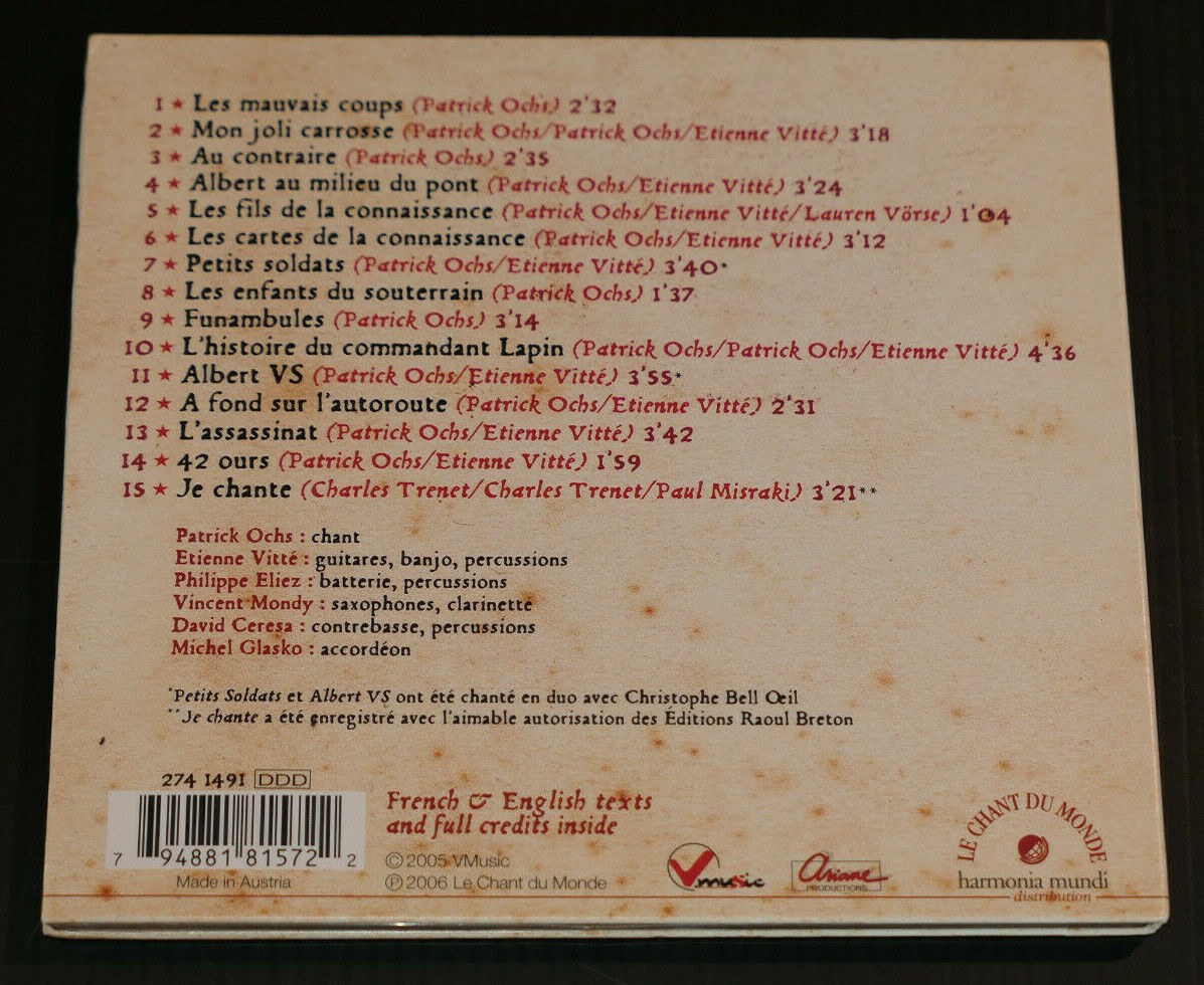 CD RUE DE LA MUETTE / LES MAUVAIS COUPS / LE CHANT DU MONDE 2006