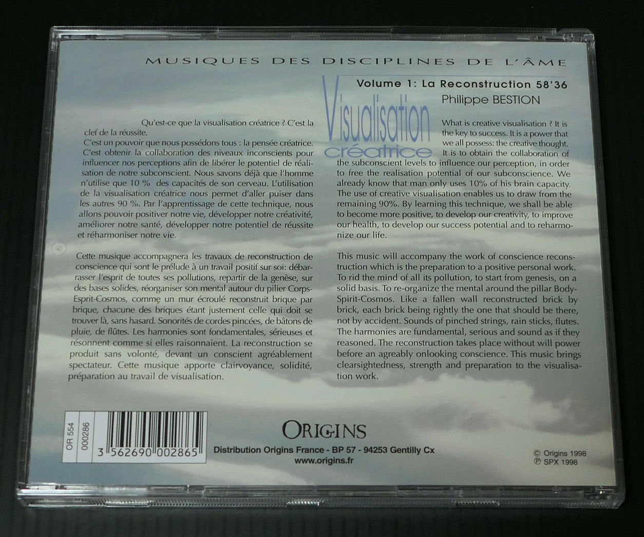CD VISUALISATION CREATRICE / LA RECONSTRUCTION / PHILIPPE BESTION / ORIGINS 1998
