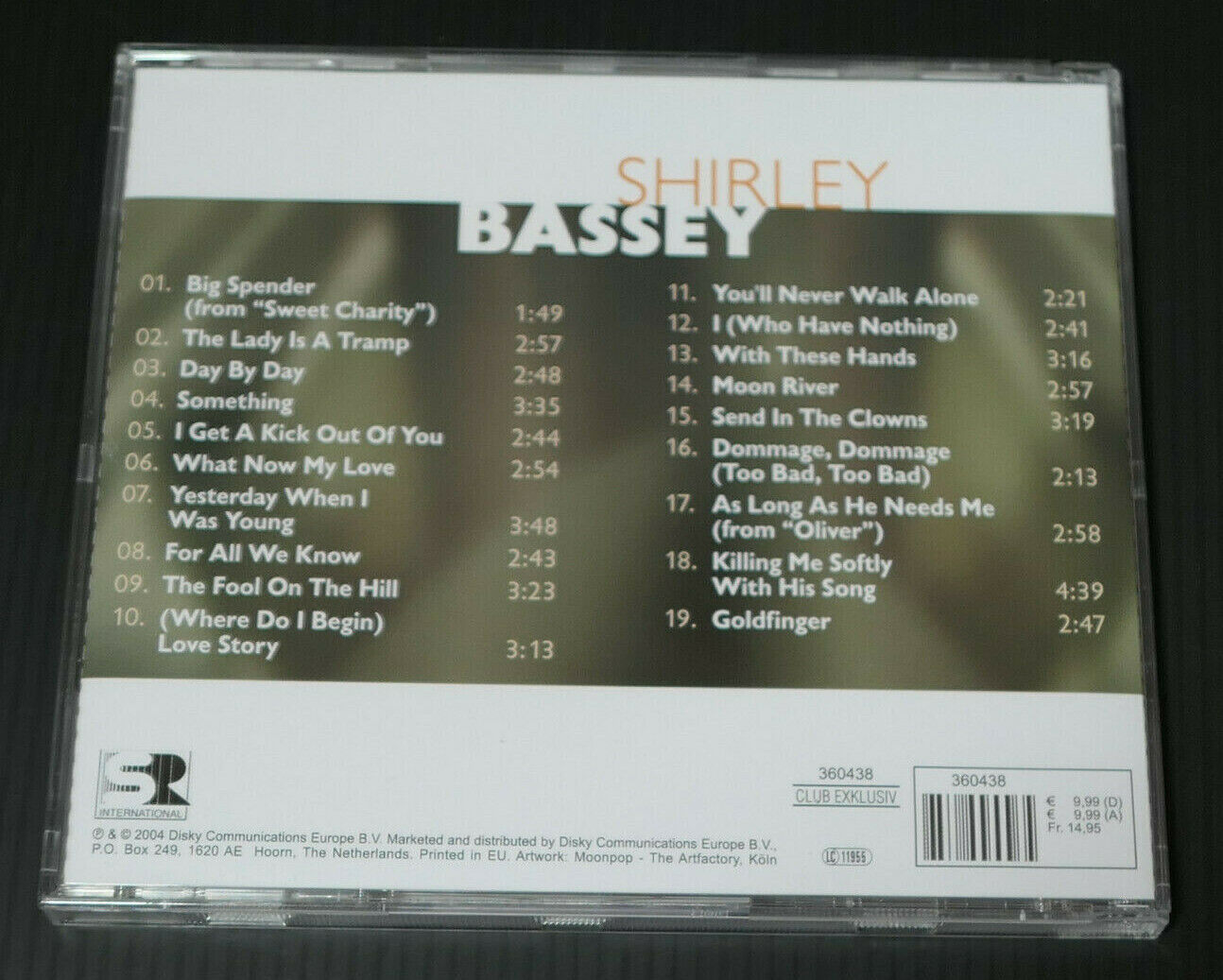 CD SHIRLEY BASSEY / COMPILATION 19 TITRES / 2004