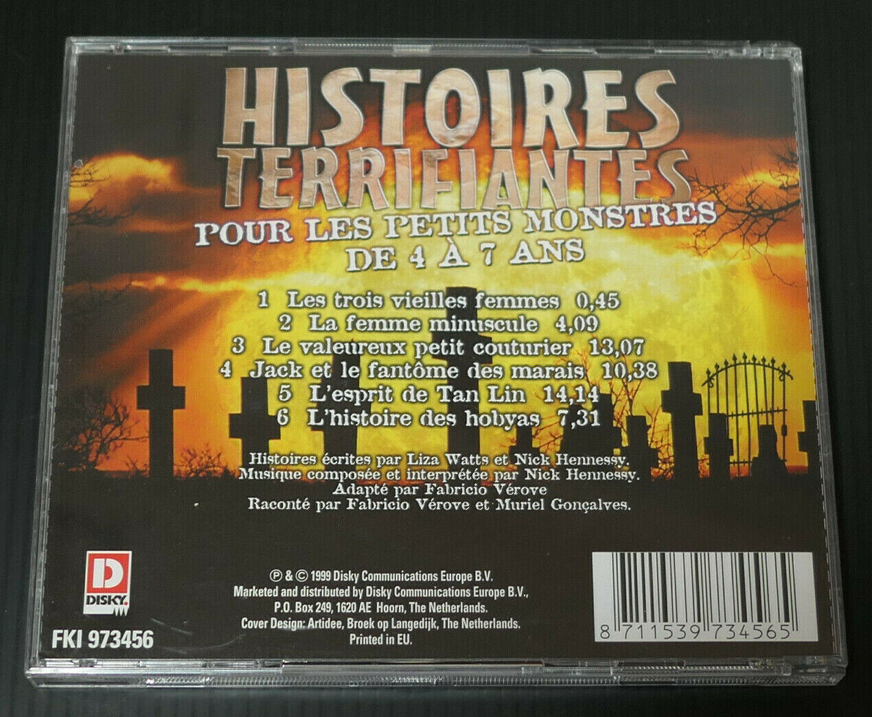CD HISTOIRES TERRIFIANTES POUR LES PETITS MONSTRES DE 4 A 7 ANS / 1999