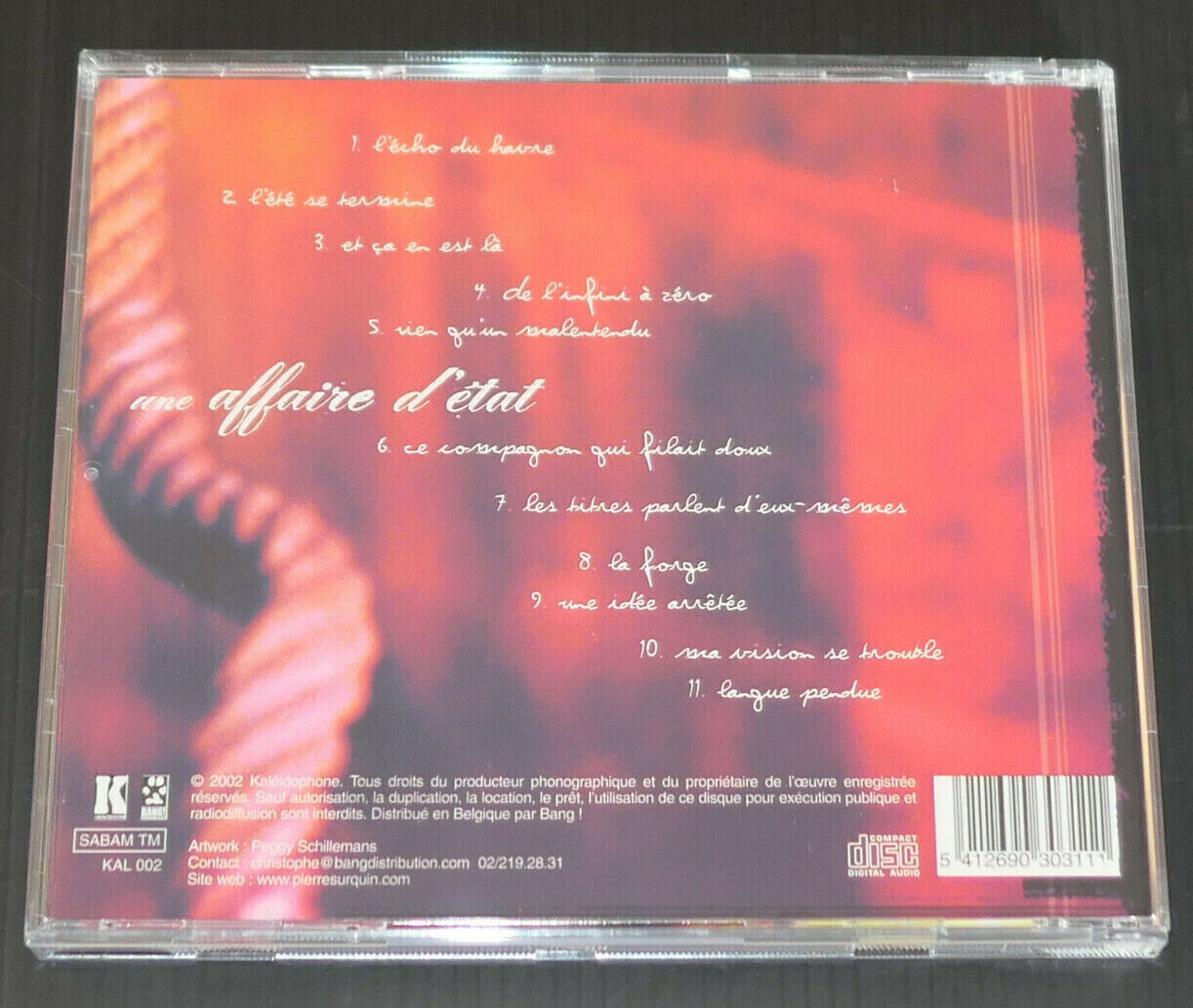 CD PIERRE SURQUIN / UNE AFFAIRE D'ETAT / 2002