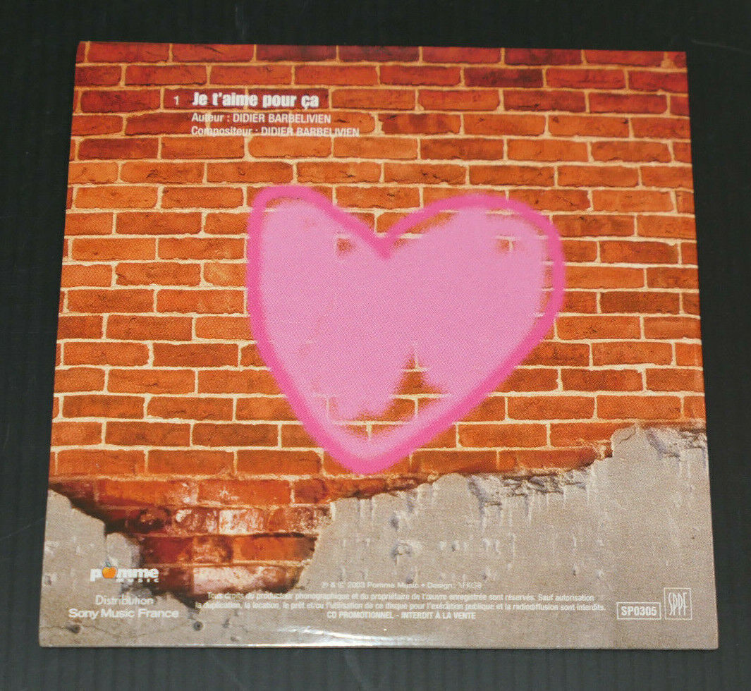 CD PROMO SINGLE LISA PAUL ET JOHN / JE T'AIME POUR CA / 2003