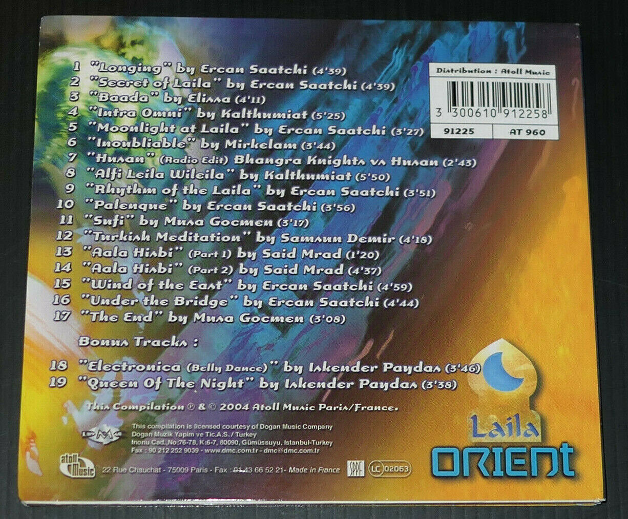 CD LAILA ORIENT FROM TURKEY BY SAATCHI / COMPILATION 19 TITRES 2004