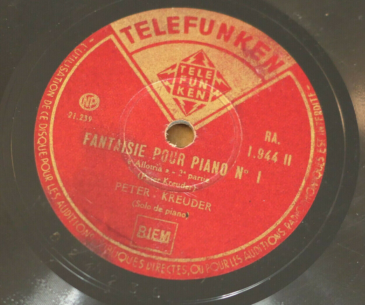 LOT 2X 78T 78RPM PETER KREUDER / PIANO MEDLEY N°8 / FANTAISIE POUR PIANO N°1