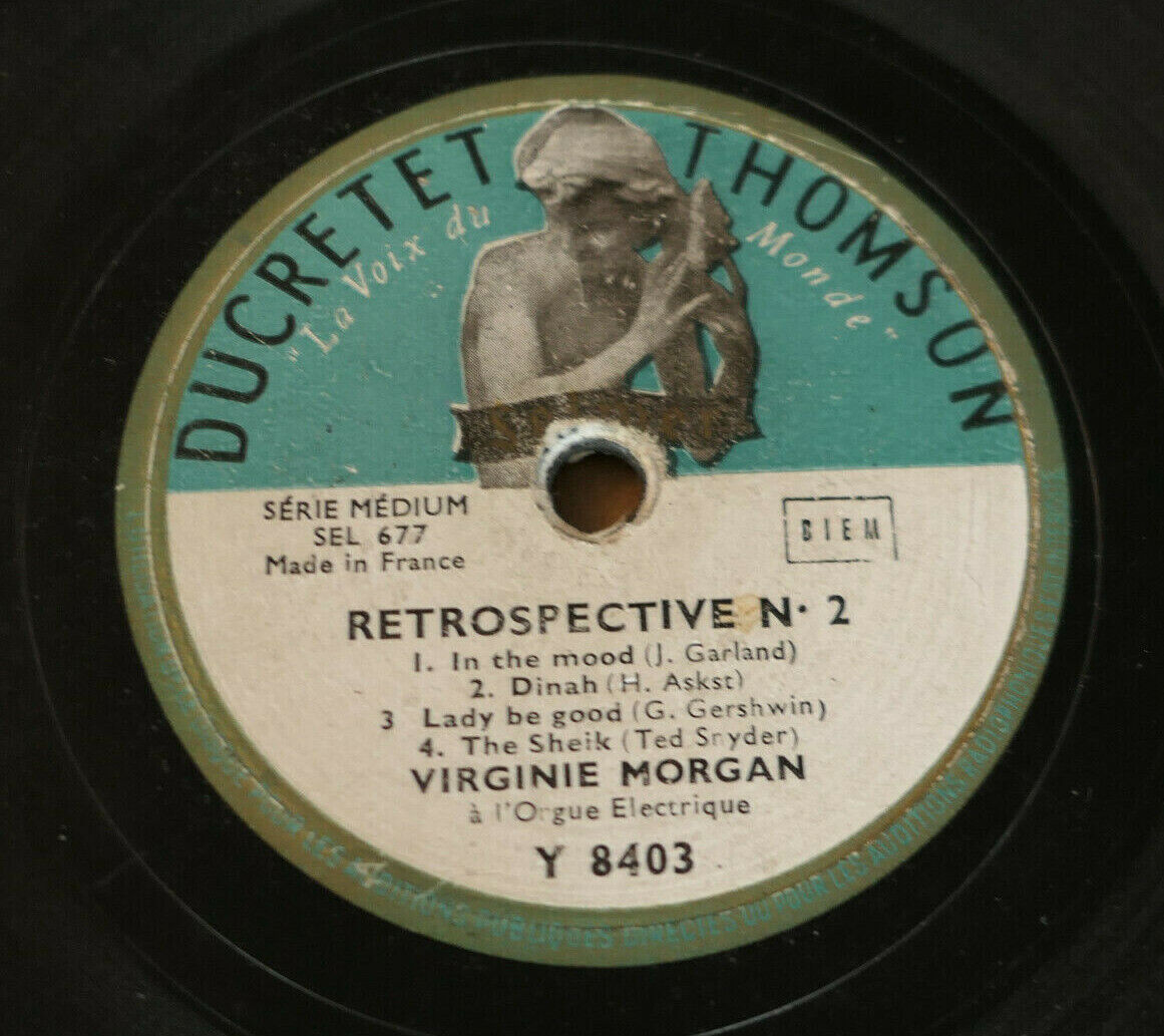 LOT 2X 78T 78RPM VIRGINIE MORGAN / DUCRETET THOMSON
