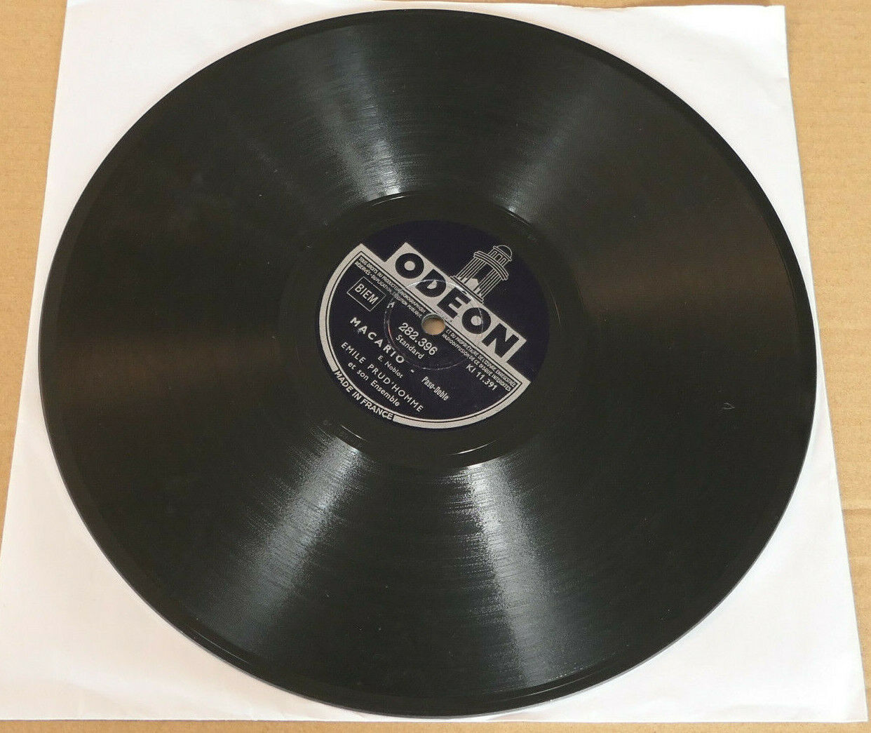 78T 78RPM EMILE PRUD'HOMME ET SON ENSEMBLE / MACARIO / ODEON 282396