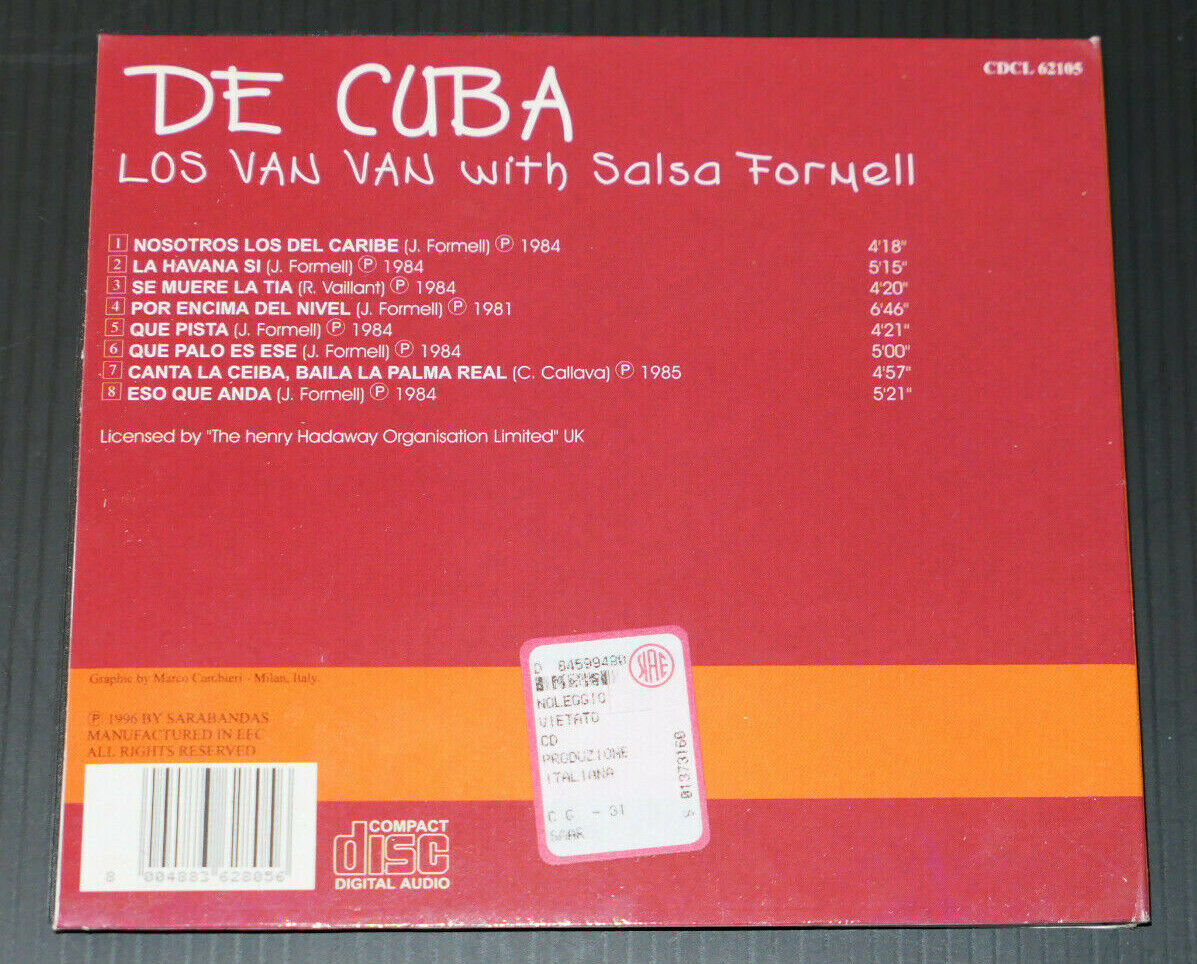CD DE CUBA / LOS VAN VAN WITH SALSA FORMELL / 1996