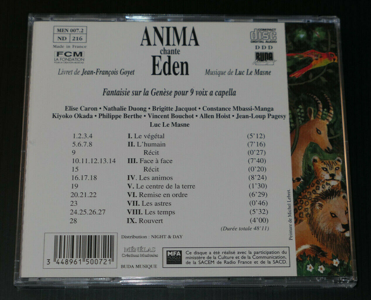 CD ANIMA CHANTE EDEN / LUC LE MASNE