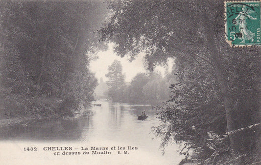CARTE POSTALE ANCIENNE CPA CHELLES LA MARNE ET LES ILES EN DESSUS DU MOULIN 1909