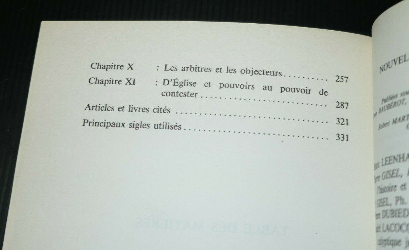 LE POUVOIR DE CONTESTER / JEAN BAUBEROT / LABOR FIDES 1983