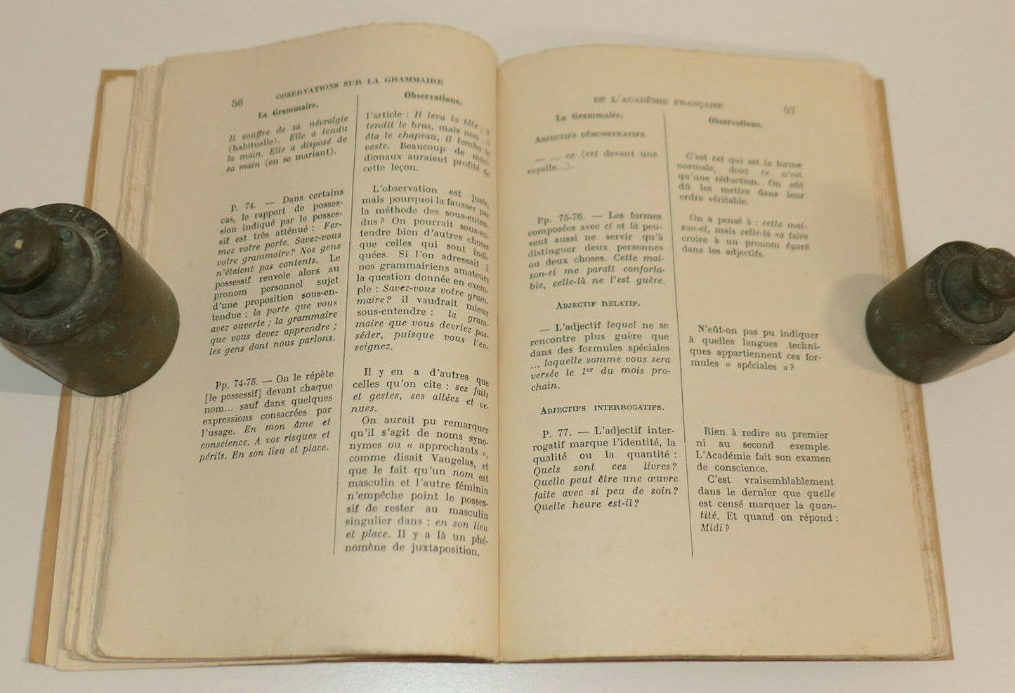 OBSERVATIONS SUR LA GRAMMAIRE DE L'ACADEMIE FRANCAISE / FERDINAND BRUNOT 1932