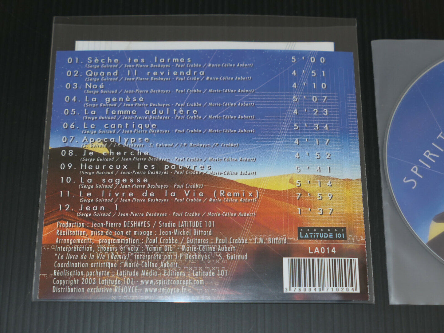 CD 12 TITRES SPIRIT CONCEPT / LE LIVRE DE LA VIE / 2003