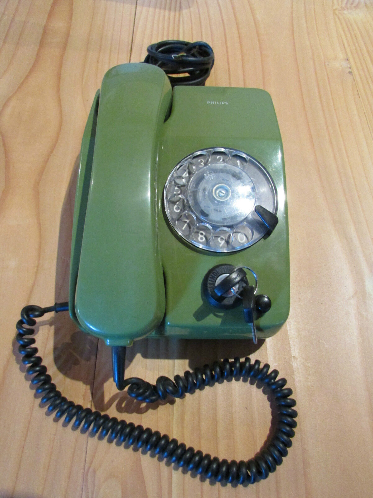 Ancien TELEPHONE A CLE vintage PHILIPS SIEMENS ANNEES 70