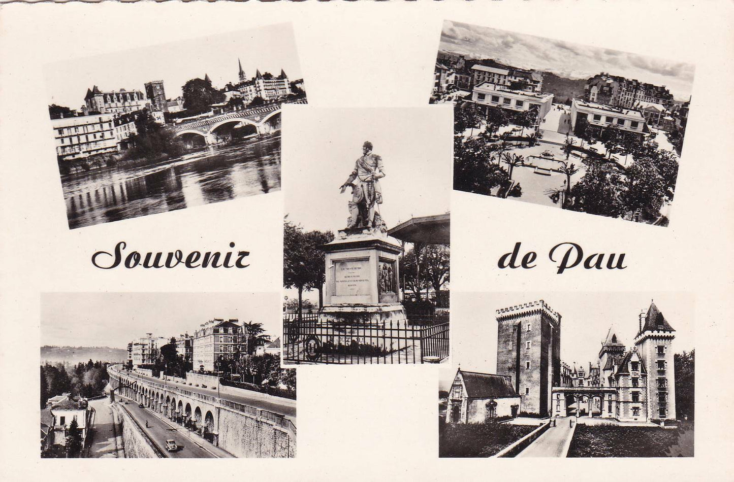 CPSM BLACK & WHITE POSTCARD / SOUVENIR FROM PAU