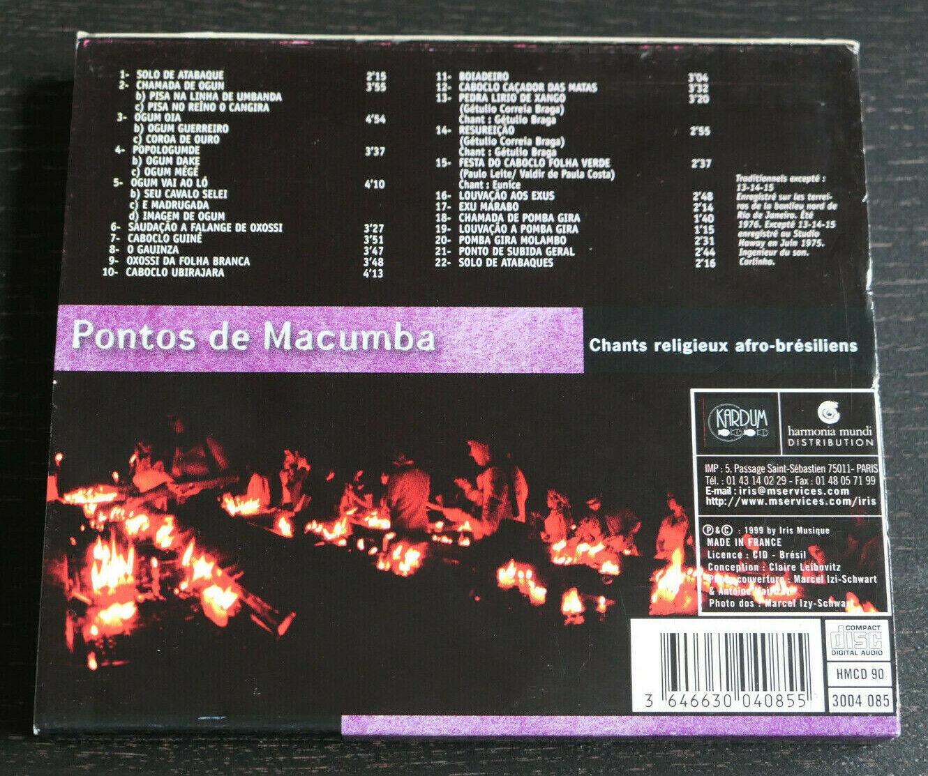 CD PONTOS DE MACUMBA / CHANTS RELIGIEUX AFRO-BRESILIENS / IRIS MUSIQUE 1999