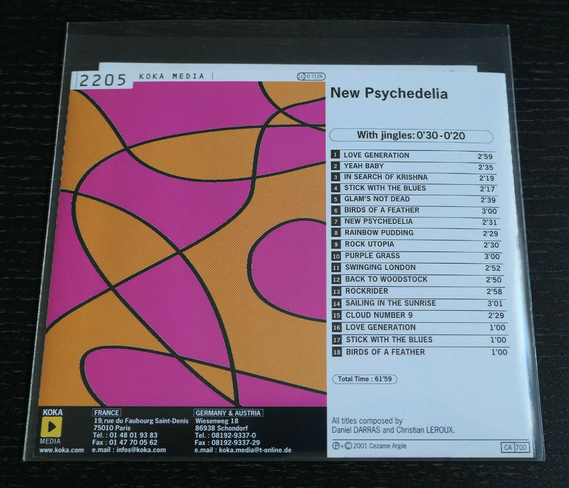 CD NEW PSYCHEDELIA / DARRAS & LEROUX / KOKA MEDIA 2205