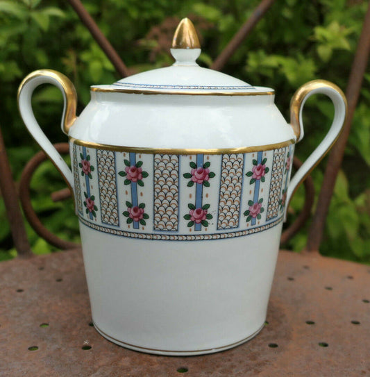 ANCIEN SUCRIER PORCELAINE LIMOGES PORCELAIN SUGAR BOWL BERNARDEAU