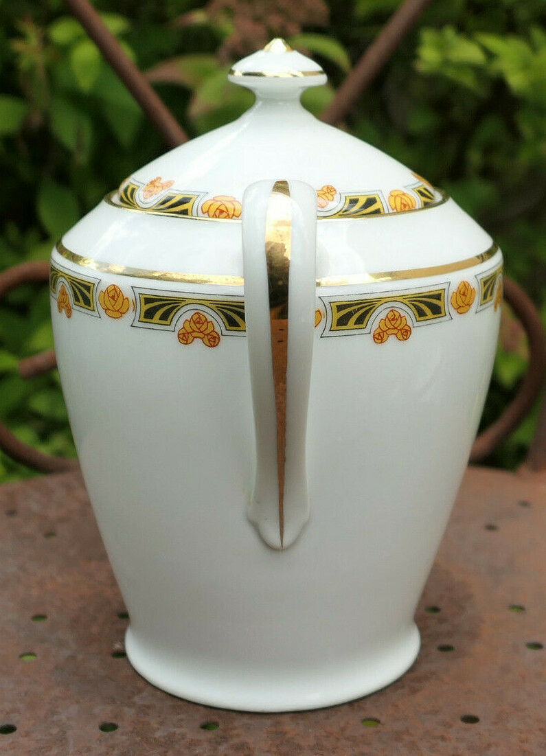 ANCIEN SUCRIER EN PORCELAINE LIMOGES PORCELAIN SUGAR BOWL MONOGRAMME DC OU CD