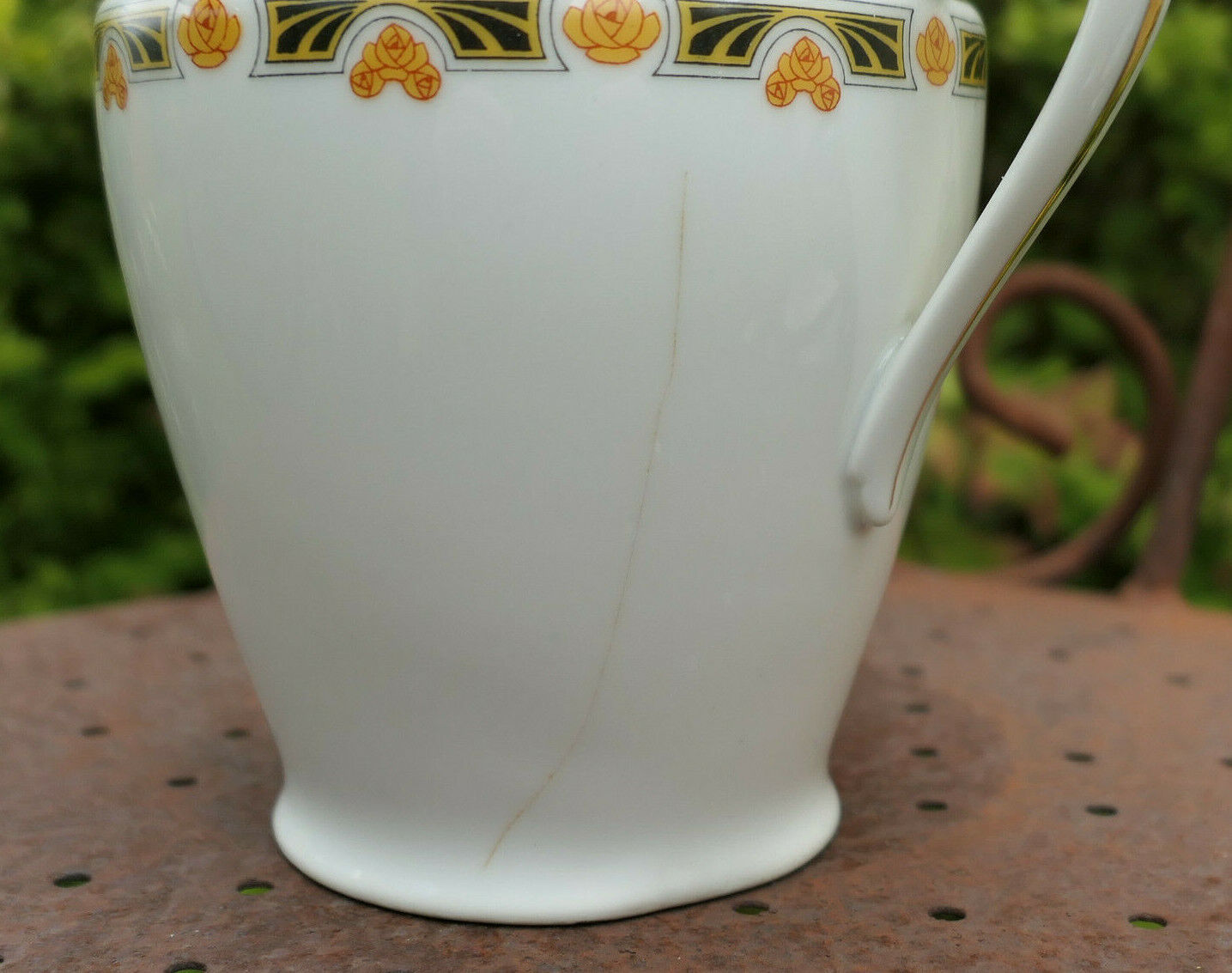 ANCIEN SUCRIER EN PORCELAINE LIMOGES PORCELAIN SUGAR BOWL MONOGRAMME DC OU CD