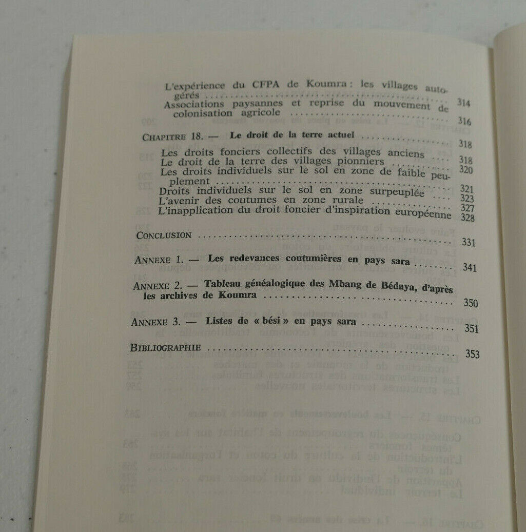 LA TERRE SARA TERRE TCHADIENNE / MAGNANT / L'HARMATTAN 1987 / AFRIQUE TCHAD
