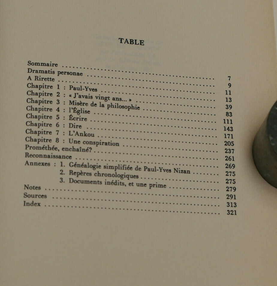 NIZAN DESTIN D'UN REVOLTE / BIOGRAPHIE / PASCAL ORY / EDITIONS RAMSAY 1980