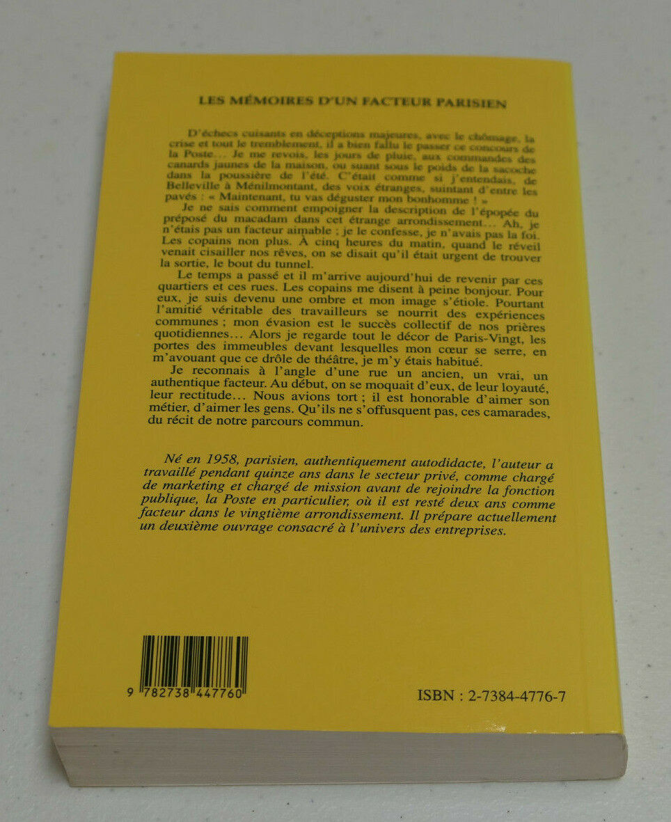 LES MEMOIRES D'UN FACTEUR PARISIEN / ERIC LEBRETON / L'HARMATTAN 1996