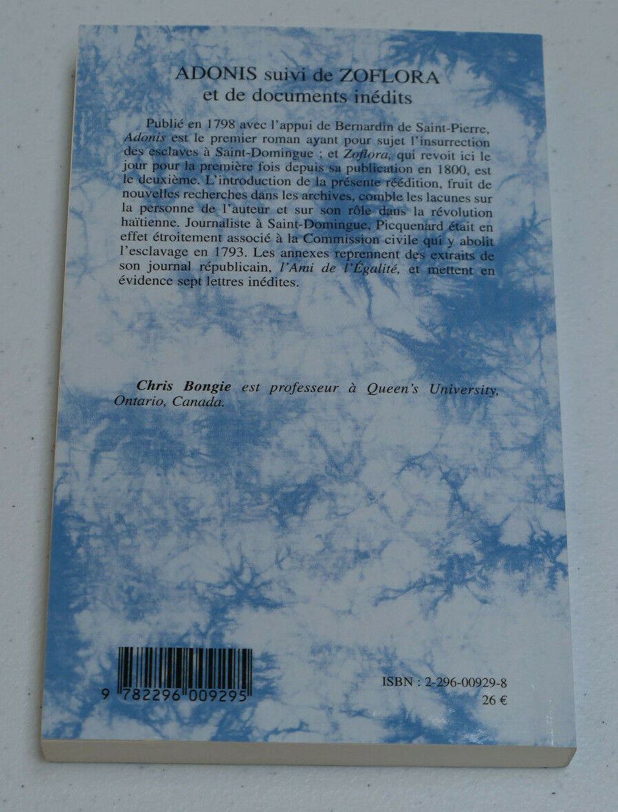 ADONIS / ZOFLORA / JEAN-BAPTISTE PICQUENARD / L'HARMATTAN 2006