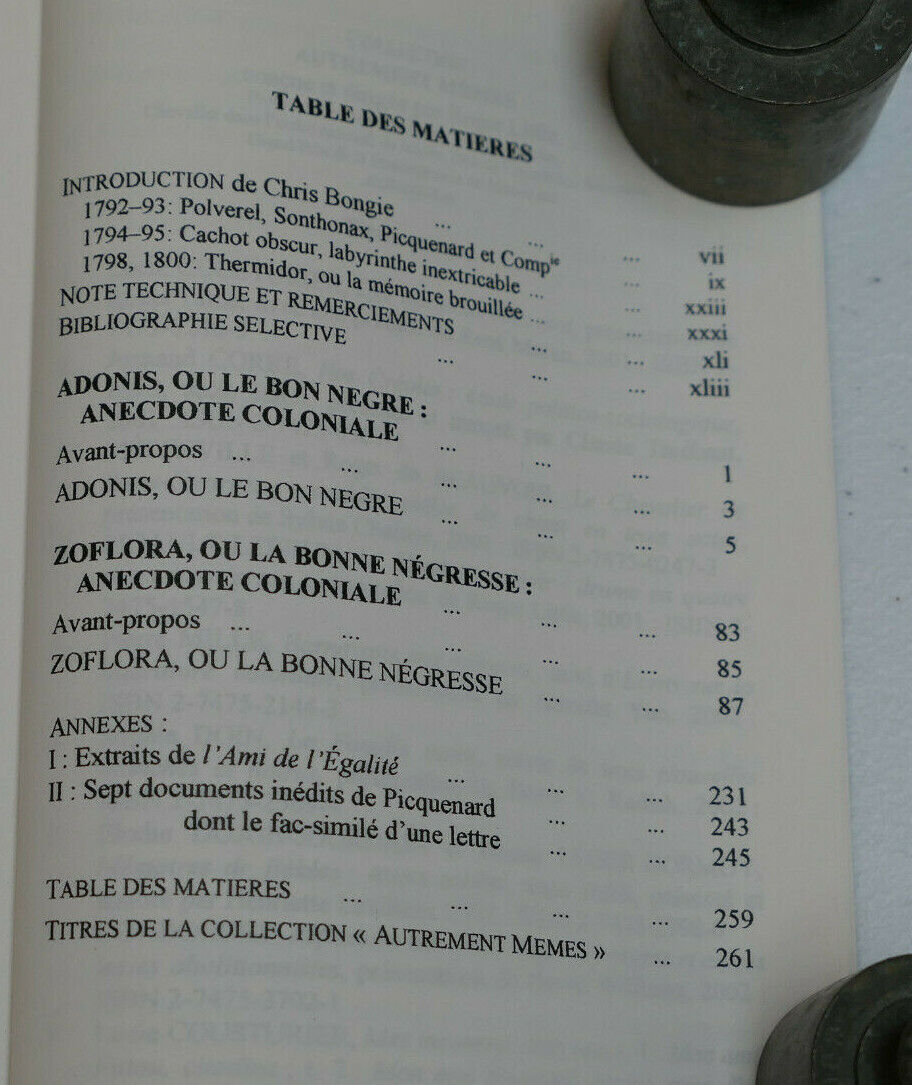 ADONIS / ZOFLORA / JEAN-BAPTISTE PICQUENARD / L'HARMATTAN 2006