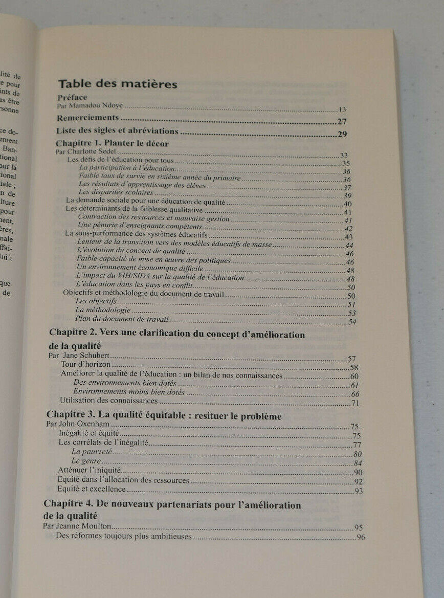 LE DEFI DE L'APPRENTISSAGE / DEVELOPPEMENT EDUCATION AFRIQUE SUBSAHARIENNE