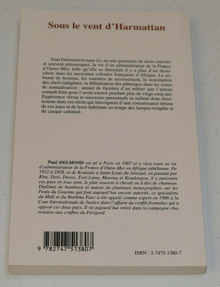 SOUS LE VENT D'HARMATTAN / PAUL DELMOND / L'HARMATTAN 2005 / OUTRE-MER COLONIES