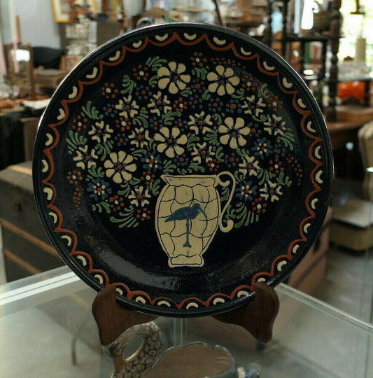 ASSIETTE DECORATIVE GRES ALSACE CIGOGNE SCPA POTASSE D'ALSACE A IDENTIFIER ?