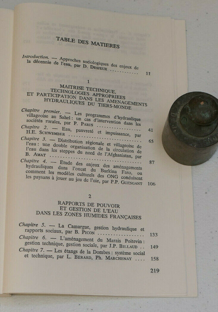L'EAU QUELS ENJEUX POUR LES SOCIETES RURALES ? / DOMINIQUE DESJEUX / L'HARMATTAN