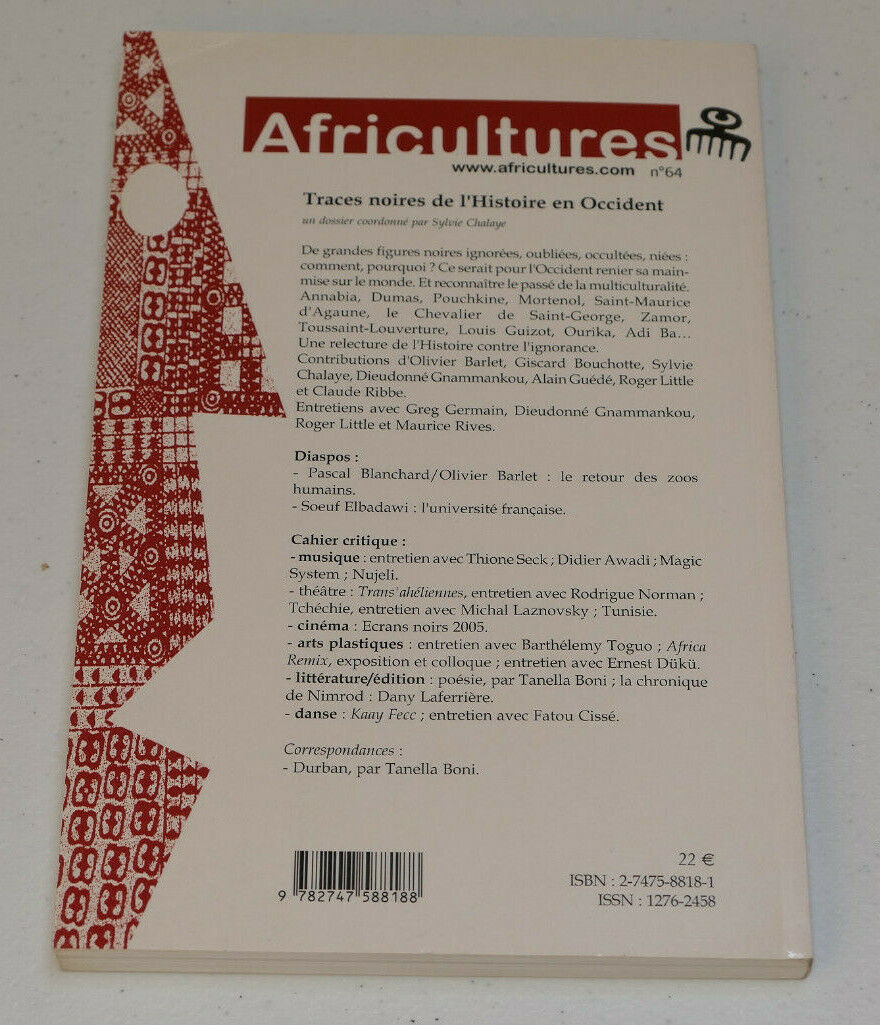 TRACES NOIRES DE L'HISTOIRE EN OCCIDENT / L'HARMATTAN AFRICULTURES 2005 AFRIQUE