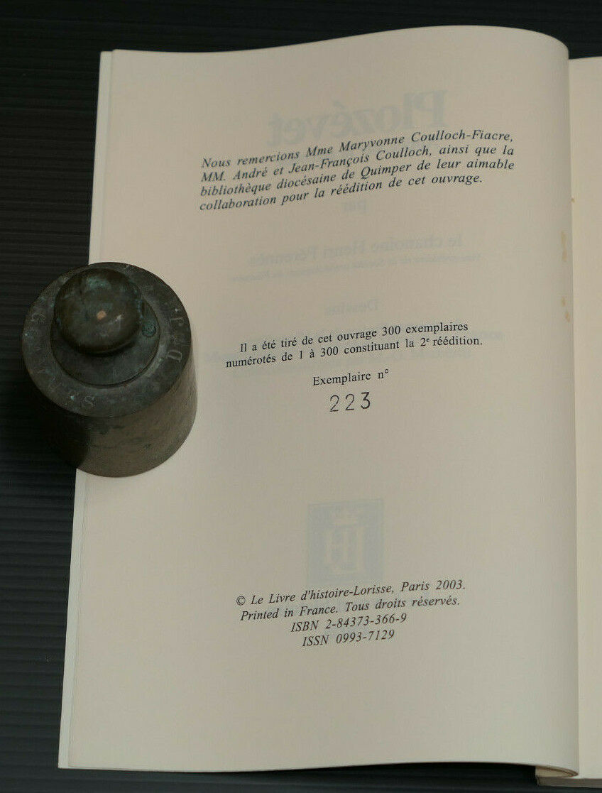 PLOZEVET NOTICE SUR LA PAROISSE / CHANOINE HENRI PERENNES / BRETAGNE FINISTERE