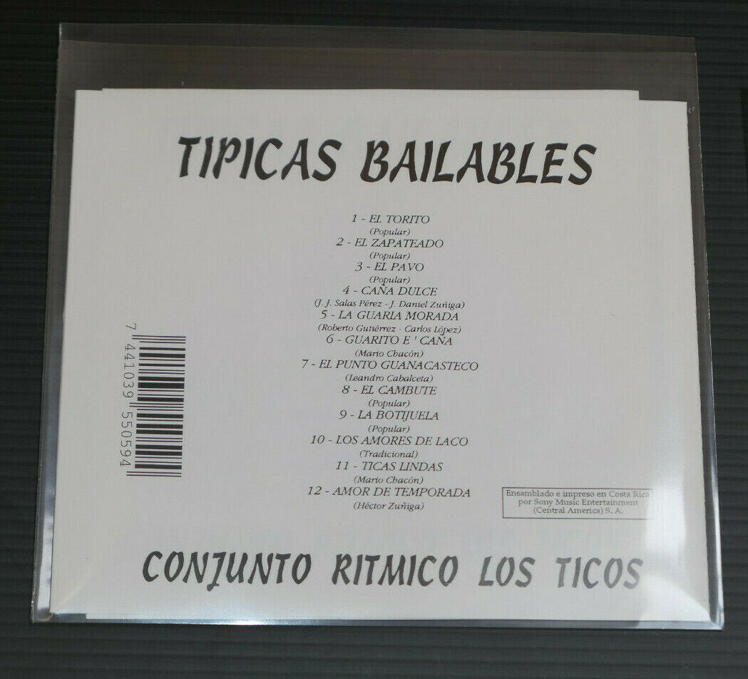 CD TIPICAS BAILABLES / CONJUNTO RITMICO LOS TICOS / 1993 12 TITRES COSTA RICA