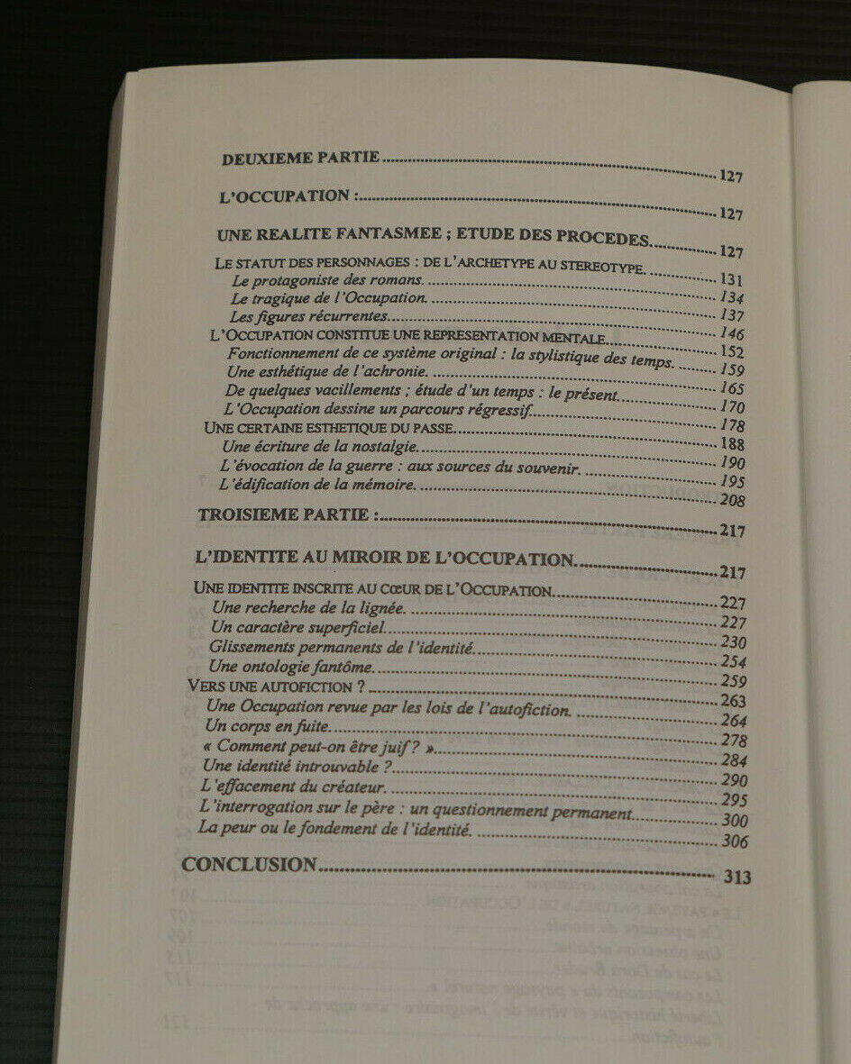 FIGURES DE L'OCCUPATION DANS L'OEUVRE DE PATRICK MODIANO / BAPTISTE ROUX / 1999