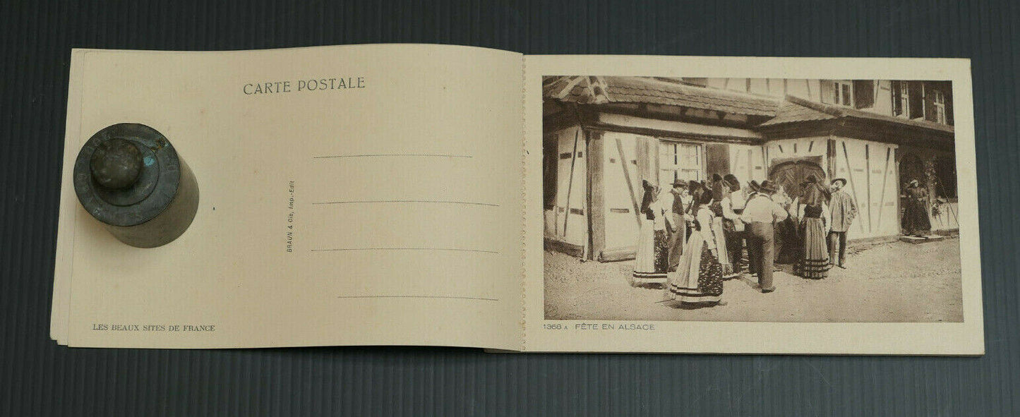 ALSACE BRAUN & CIE SERIE 2 / ANCIEN CARNET DE 12 CARTES POSTALES / COMPLET