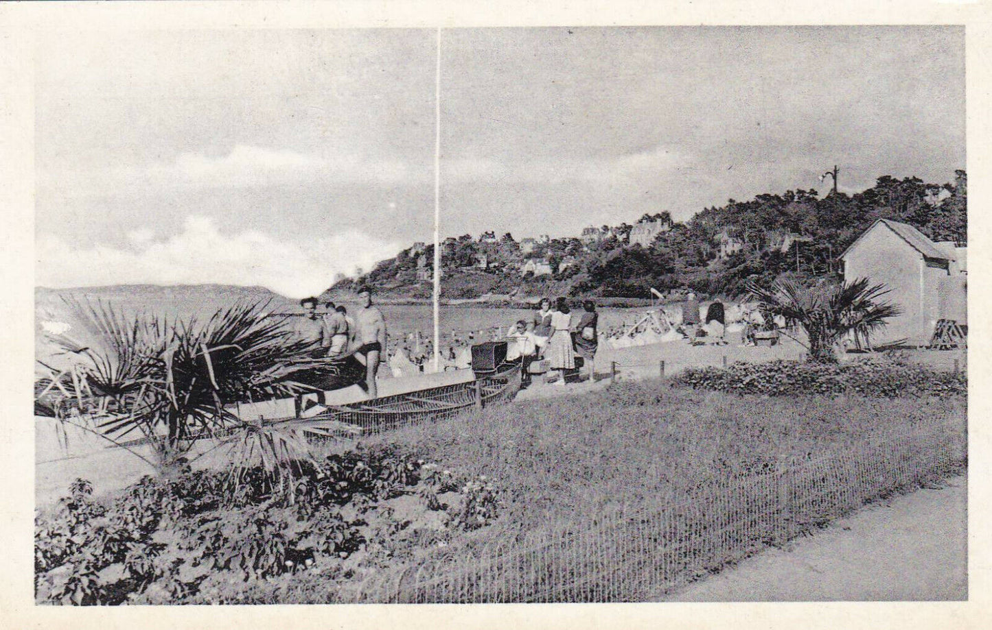 CPSM BLACK & WHITE POSTCARD PERROS-GUIREC TRESTRAOU BEACH