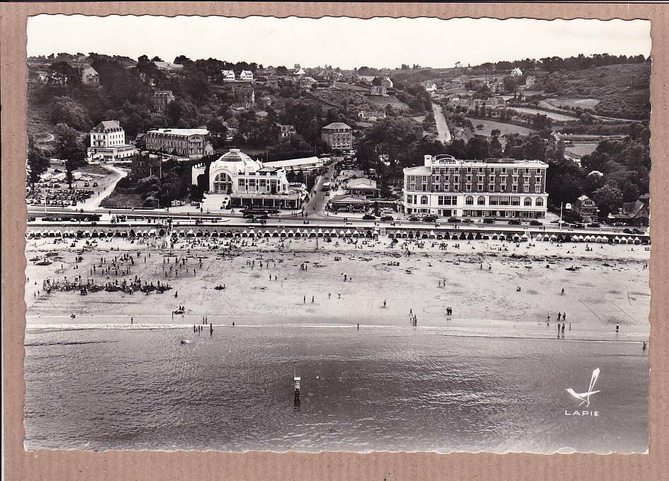 CPSM BLACK & WHITE POSTCARD / PERROS-GUIREC-PLOUMANAC'H AERIAL VIEW LAPIE