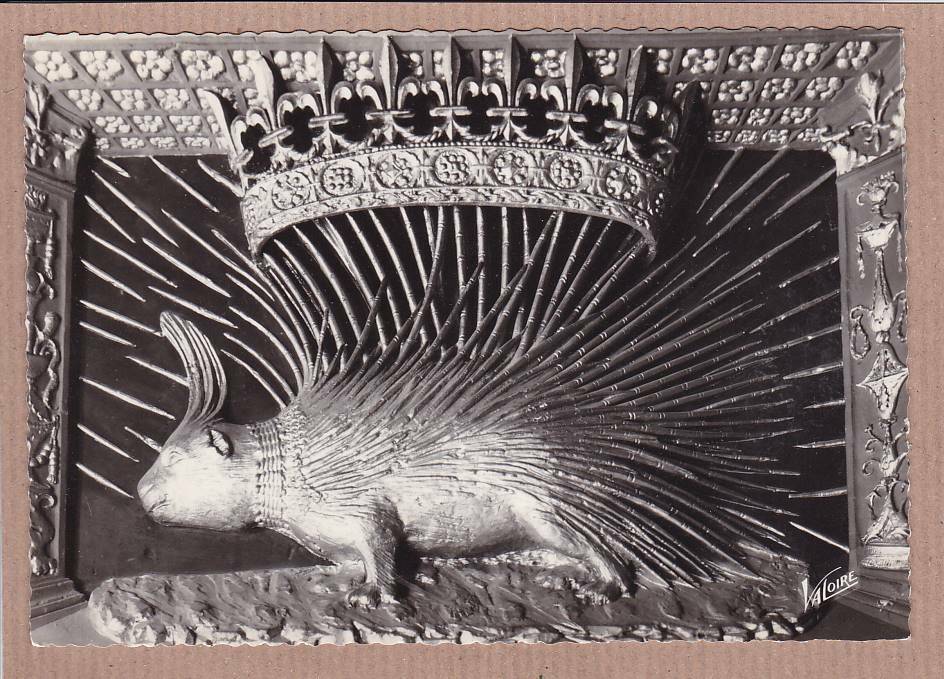 CARTE POSTALE CPSM NOIR & BLANC / LE PORC-EPIC EMBLEME DU ROI LOUIS XII